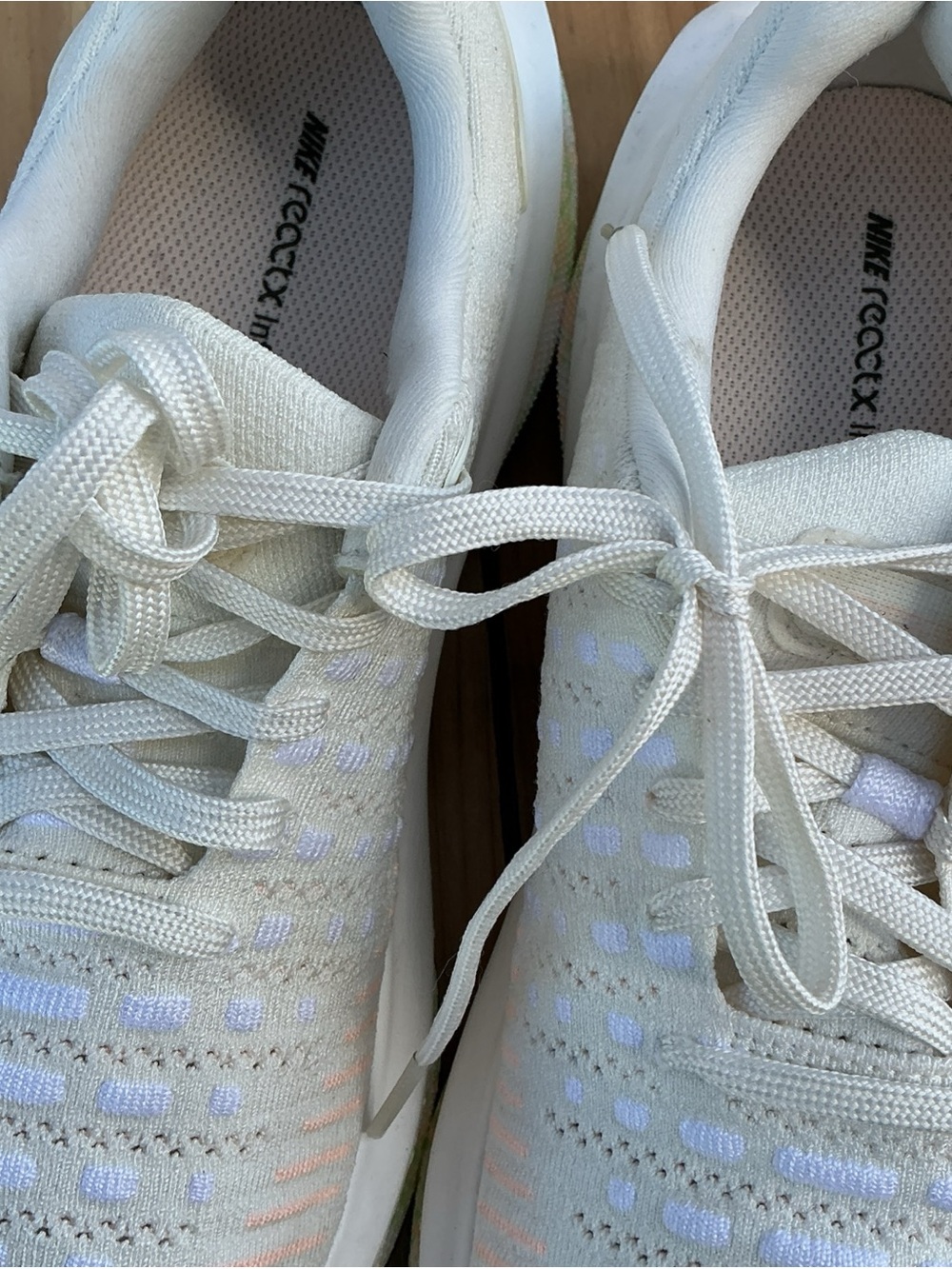Nike Women's White & Peach Knit Running Sneakers - Picture 9 of 9